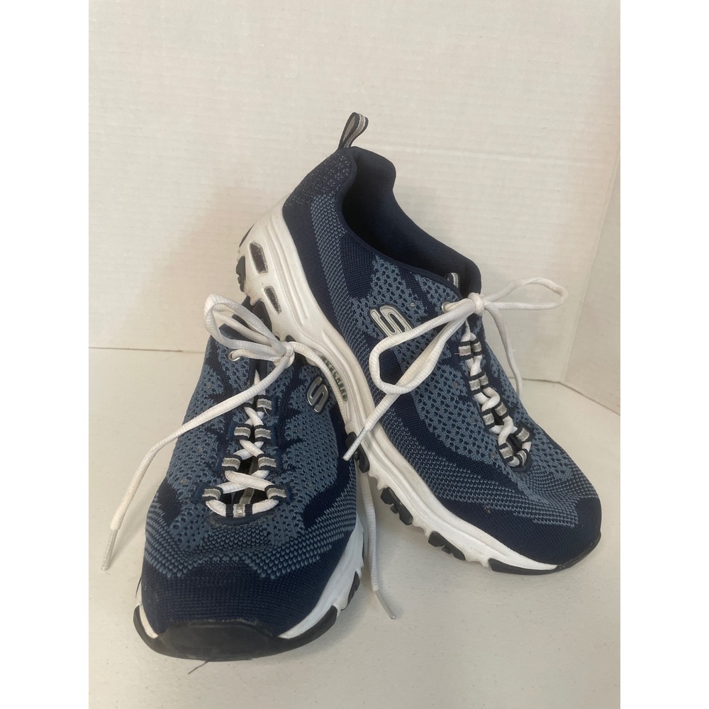 Skechers DLites Navy Blue Knit Lace Up Sneakers 11955 Womens Size 9